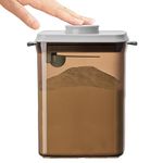 Ankou One-Push Formula Container, 2300ml Formula Dispenser with Scoop and Scraper, Milk Powder Container with Lids, BPA-Free Airtight Food Storage Container 1000g Large Capacity,Dark Brown, Rectangle