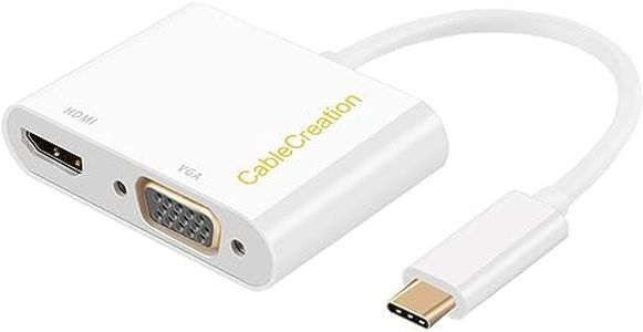 USB C to HDMI VGA Adapter, CableCreation Type C to HDMI 4K VGA 1080P Converter, Compatible with Galaxy S22 Ultra, MacBook Pro, iPad Pro 2020, Chromebook Pixel, XPS 13, Yoga 910, Surface Go,White