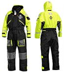 FLADEN RESCUE SYSTEM - One Piece Immersion Black and Yellow Updated 845XY Flotation Suit - Buoyancy Thermal Protection - EN 393 / ISO-15027-1 Certified (Large - 70-90kg - Chest 138cm) [22-845XYL]