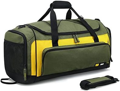 MIER Large Duffel Bag Men's Gym Bag with Shoe Compartment, 60L, Green