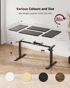 Devoko Electric Standing Desk – Adjustable Height, Black