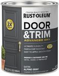 Rust-Oleum 369387 Advanced Dry Door & Trim Paint, Quart, Satin Alpine Gray