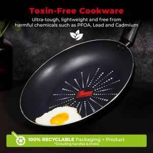Tower SmartStart 5-Piece Cookware Set – Non-Stick, Oven Safe, Black