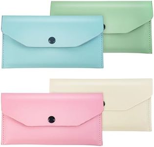 Cash Envelopes, 4 Pieces Money Cash Envelopes Bag, Reusable Money Pouch Bag for Cash Saving, Waterproof Envelope for Spring Festival Wedding Birthday Holidays (pink, blue, white, green)