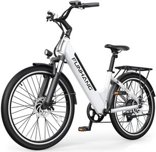 Funhang Electric Bike, 1000W Peak EBike, 50 Miles Ebikes for Adults with 48V Built-in Removable Battery, Adjustable Stem,7 Speed, Rear Rack, 26" Step-Thru E Bike for Commute, UL 2849 Certified