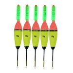 QualyQualy 5 Pcs 10g EVA Foam Fishing Floats + 10 Pcs Glow Sticks Long Vertical Luminous Night Fishing Floats For Carp Bass