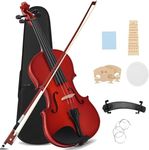 MUSTAR Violin, 4/4 Violin for Beginners, Classic Violin 4/4 Full Set with Bow, Rosins, Hard Case, Mute, Fingerboard Stickers, Shoulder Rest, Beginner KIt for Adults,Kids