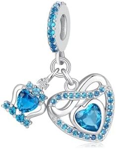 BETTY&SARAH 925 Sterling Silver Birthstone Charms for Charms Bracelets Infinity Heart Dangle Charm fit Bracelet and Necklace Birthday Mother's Day Jewelry Gifts For Women Girls, Cubic Zirconia,