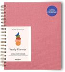 Anecdote Daily Planner 2025 (8.5" x 10") Spiral Yearly Planner - 2025 Planner Weekly and Monthly - Features a Library Buckram Cover, Brass and A4 Size Bleed-Resistant Paper - Organize All 52 Weeks. Start Anytime – Blossom