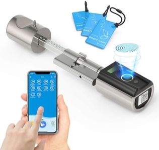 RUILON Serrure connectee porte entree - IP65 Serrure empreinte digitale avec 3 cartes RFID Serrure biometrique Longueur de cylindre 40x30 réglable pour des portes de 50 à 100 mm d'épaisseur TouchEBL41