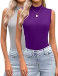 Zeagoo Womens Mock Neck Tank Tops Turtleneck Slim Fitted Sleeveless Top Stretchy Basic Casual Layer Tee Shirts