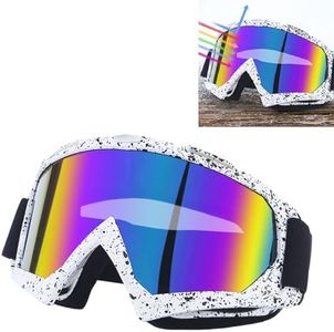 gotyou Lunettes de Ski, Lunettes de moto, Lunettes de motocross, Masque de Ski,Protection UV 400 Masques de Snowboard pour Hommes & Femme, Pour activités de plein air (Blanc)