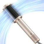 TYMO AIRBEAM Hair Dryer Brush, Lightweight 3X Faster Drying 5-in-1 Ionic Blowout Hot Air Brush Adds Shine, Volume & Fullness for Smooth, Anti-Frizz Straight, Curl & Blowout Styles, Gold