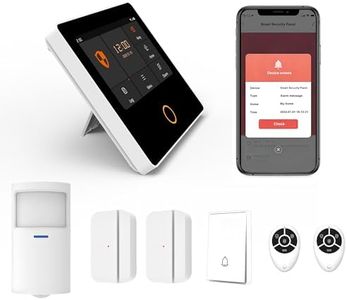 Mengshen Système d’Alarme WiFi 4G GSM, Comprend Un Panneau de sécurité de 4,3 « Capteur de Mouvement de fenêtre de Porte Télécommande Sirène intégrée avec Alerte d’Application Mobile