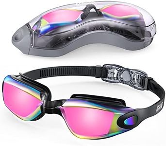 Aegend Swim Goggles, Swimming Goggles No Leaking Full Protection Flexible|Detachable Adult Men Women Youth, Bright Fuchsia