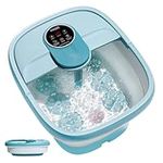 KNQZE Collapsible Foot Spa Electric Rotary Foot Massager Bath, Foot Bath with Heat, Bubble, Remote, 24 Motorized Shiatsu Massage Balls. Pedicure Foot Foot Soaking tub for Feet Stress Relax