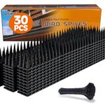 30 Pack Bird Spikes, Bird Deterrent Spikes for Squirrel Raccoon Pigeon Animal Defender Spikes Anti Bird Spikes to Keep Birds Away