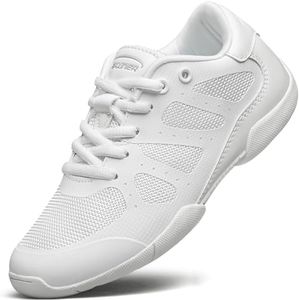 BAXINIER Girls Cheer Shoes White Cheerleading Dance Sneakers Kids Athletic Training Tennis Youth Competition Shoes - White 7 Women