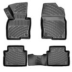 RizLiner Floor Mats Compatible with Mazda CX-5 2017-2025 Custom Fit Rubber 3D Car Mats Laser Measured 1st & 2nd Row Floor Liners All Weather Waterproof Odorless Non-Slip TPE (Front & Rear, Black)