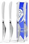 DALSTRONG Steak Knife Set - 4 Piece - 4.5 inch Serrated Blade - Frost Fire Series - High Chromium 10Cr15CoMoV Steel Kitchen Knife - Frosted Sandblast - White Honeycomb Handle - NSF Certified