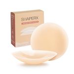 SHAPERX Women Nipple Covers Invisible Silicone Pasties Reusable Adhesive Breast Petals, UK-SZ9100-Nude-L/XL