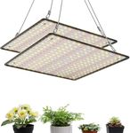 Aokrice LED Grow Light Panel 200W Lamp for Indoor Plants, Sunlike Spectrum with White Warm White Red LEDs for 4x4ft Coverage Grow Tent Greenhouse Veg and Bloom Seedlings Hydroponics (2 Pack)