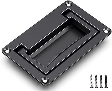 YUDTKK Zinc Alloy Recessed Pull Handle Container Handle Black Flush Lift Recessed Door Handle,4.33 Inch,1 Pack