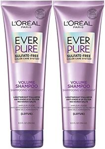 L'Oreal Paris EverPure Volume Sulfate Free Shampoo for Color-Treated Hair, Volume + Shine for Fine, Flat Hair, with Lotus Flower, 2 Count (8.5 Fl; Oz each) (Packaging May Vary)