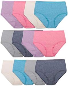 Fruit of the Loom Women's Beyondsoft Underwear, Super Soft Designed with Comfort in Mind, Available in Plus Size, Brief - Cotton Blend - 12 Pack - Colors May Vary, 14