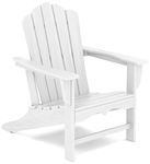 KINGYES HDPE Adirondack Chair, Classic All-Weather Outdoor Patio Adirondack Chair, White