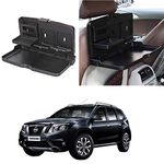 Oshotto (FT-02) Car Backseat Food Travel Dining Meal & Snaks Tray & Cup Holder Compatible with Nissan Terrano (Black) - 1 Piece