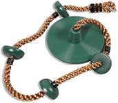 REDCAMP Climbing Rope Swings for Trees, Heavy Duty Plastic Disc Swing Seat for Kids and Adults with Hanging Strap and Snap Hooks, Green