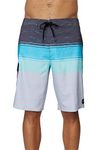 O'NEILL Men's 21 Inch Hyperfreak Divergent Boardshorts - Quick Dry Swim Trunks for Men with Fixed Waist and Quick Dry Fabric, Graphite, 34