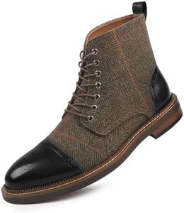 RITIZRN Men's Fashion Dress Boots Oxford Leather Boots Business Casual Comfortable Classic Men's Lace Up Boots（BLACK，SIZE 11）