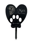 Personalised Pet Memorial, Grave Memorial, Pet Memorial Garden Plaque, Black Acrylic Small Grave Marker Stake, Dog, Cat, Rabbits