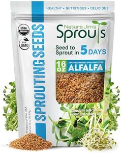 Nature Jims Alfalfa Sprout Seeds – 16 Oz Organic Sprouting Seeds – Non-GMO Premium Alfalfa Seeds – Resealable Bag for Longer Freshness – Rich in Vitamins, Minerals, Fiber