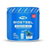 BioSteel Hydration Mix, Great Tasting Hydration with Zero Sugar, and No Artificial Flavours or Preservatives, Blue Raspberry Flavour, 20 Servings per Tub