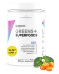 Livingood Daily Greens, Unflavored - Super Greens Powder for Gut Health - Green Blend Superfood w/Spirulina, Chlorella, Veggie, Fruits, Herbs, Prebiotics & Enzymes - Smoothie Mix - 30 Servings