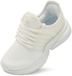 Troadlop Boys Tennis Shoes Barefoot Lightweight Slip On Walking Sneakers Kids White Size 2 M US Little Kid