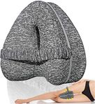 Cozy BoSpin knee pillow Leg | Memory Foam Wedge Pillow | Leg Pillows for Sleeping,Leg Pain, Knees Pain, Joints Pain & Pregnancy Bed Leg Cushion for Side Sleepers (Gray)