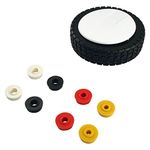 RocwooD 8" 200mm Solid Lawnmower Wheel C/W 8mm 10mm 12mm 12.7mm Centre Bushes