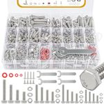 780pcs Hex Bolts and nuts kit, 304 Stainless Steel M6 M5 M4 M3 metric bolt assortment (Lock & Flat Washers), stainless steel bolts and nuts kit, metric screw assortment