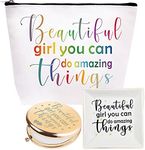 Beautiful Girl You Can Do Amazing Things, Inspirational Gifts for Women, Amazing Gifts for Teen Girls, Beautiful Gift Makeup Bag, Inspirational Jewelry Dish, Amazing Mirror, Amazing Things for Girls