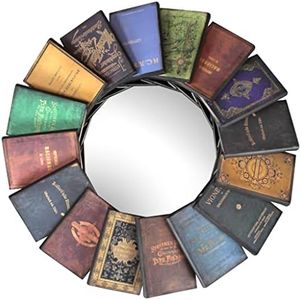 Design Toscano MH40069 Lord Byron's Compendium of Books Metal Wall Mirror, Multicolor