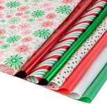 Christmas Tissue Paper for Gift Bags- 50 Sheets of Tissue Paper for Christmas Gift Wrap (20"x20")- Holiday Tissue Paper Assorted Festive Christmas Designs, 50 Sheets