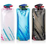 maxin Foldable Water Bottle Pack of 3, Flexible Foldable Reusable Water Bottles For Hiking, Travel, Adventure, 700ml