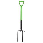 Jazooli Garden Tools - Garden Fork Heavy Duty | Long Handled Garden Fork 100cm, 4 Tooth Carbon Steel Head, Rust Resistant, Lightweight | Digging Fork for Pitching, Muck Out, Soil