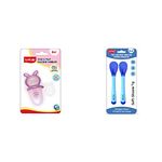 LuvLap Bunny Food & Fruit Nibbler & LuvLap Tiny Love Heat Sensitive Baby Feeding Spoons Set, Food Grade PP Kids & Baby Spoon with Soft Silicone Tip, BPA Free, 2 pcs, Blue