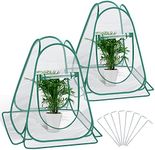 Fuairmee Pop Up Greenhouse Cover, Mini Greenhouse PVC Gardening Plant 2-Pack, Portable Small Green House for Indoor Outdoor, Sunshine Room Backyard Flower Shelter for Cold Frost Protector 27"x27"x31"