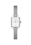 Daniel Wellington Women's Watch, Quadro Mini Sterling 15.4x18.2mm Square Dial Watch,316L Stainless Steel Silver Watch for Small Wrist